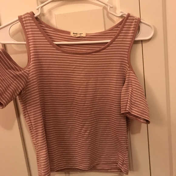 Top with sleeves pink and white crop - Picture 1 of 2